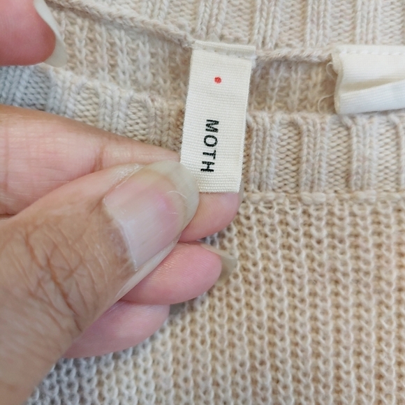 Moth Anthropologie Round Neck Long Sleeves Tunic Sweater Sz L Minimalist Popover - Picture 6 of 12